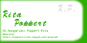 rita poppert business card